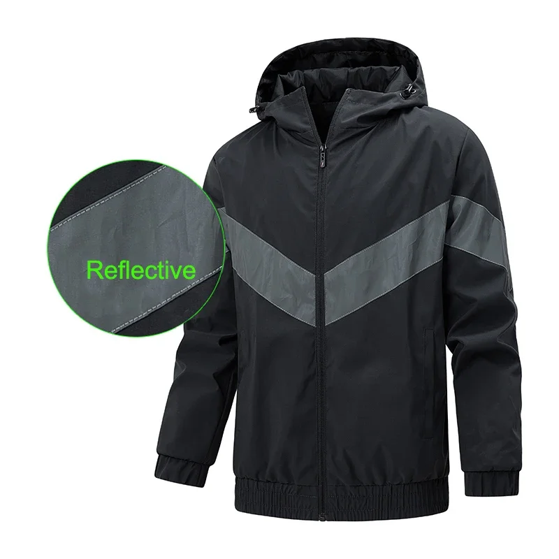 Men's Waterproof Hiking Reflective Windproof Running Camping Fishing Hunting Trekking s Men Outdoor Coats