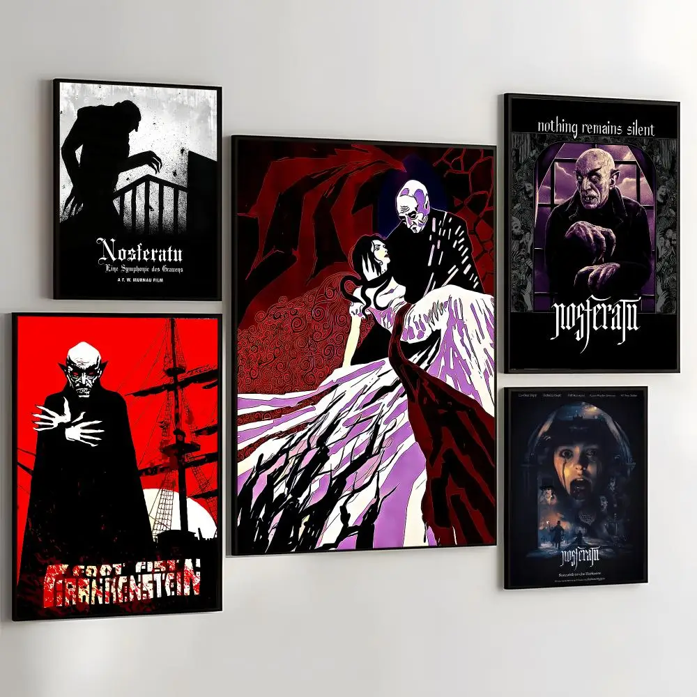 Horror Movie N-Nosferatu Painting Calligraphy Self Adhesive Wall Art Waterproof Print For Bedroom Living Room Hallway Home Decor