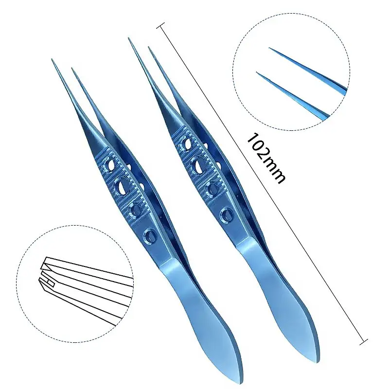 Titanium Alloy Autoclavable Ophthalmic Tweezer Castroviejo Straight Toothed Forceps Ophthalmic Surgery Instruments 1pcs