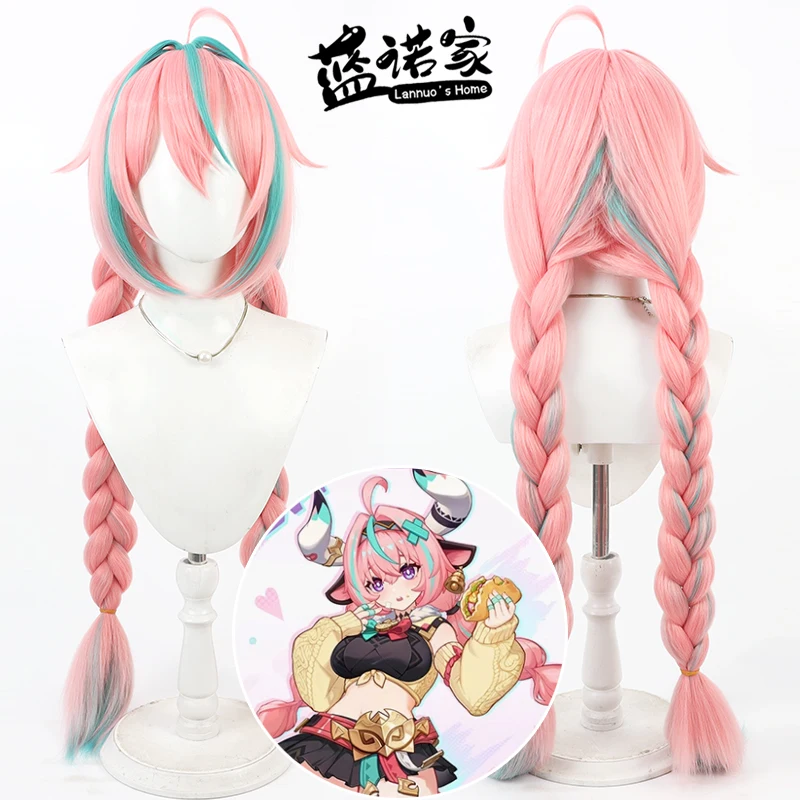 

Game Genshin Impact Varesa Cosplay Wig Halloween Party Prop Synthetic Hair Heat Resistant Fiber + Wig Cap