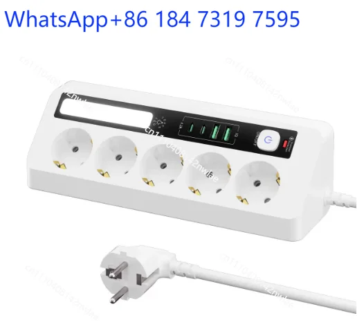 European extension cable triangular desktop corner socket touch three-color night light