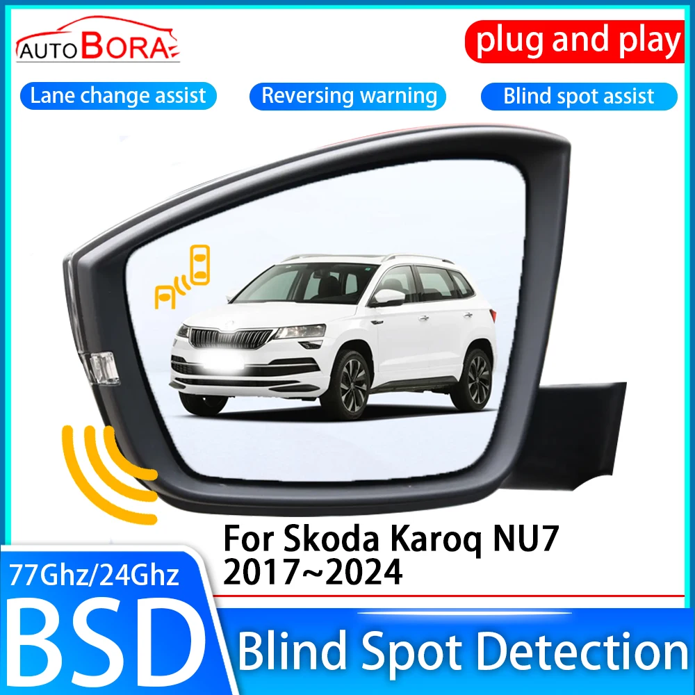 AutoBora Car Blind Spot Detection System BSD BSA BSM Sensor Drive Rear Mirror Monitoring for Skoda Karoq NU7 2017~2024