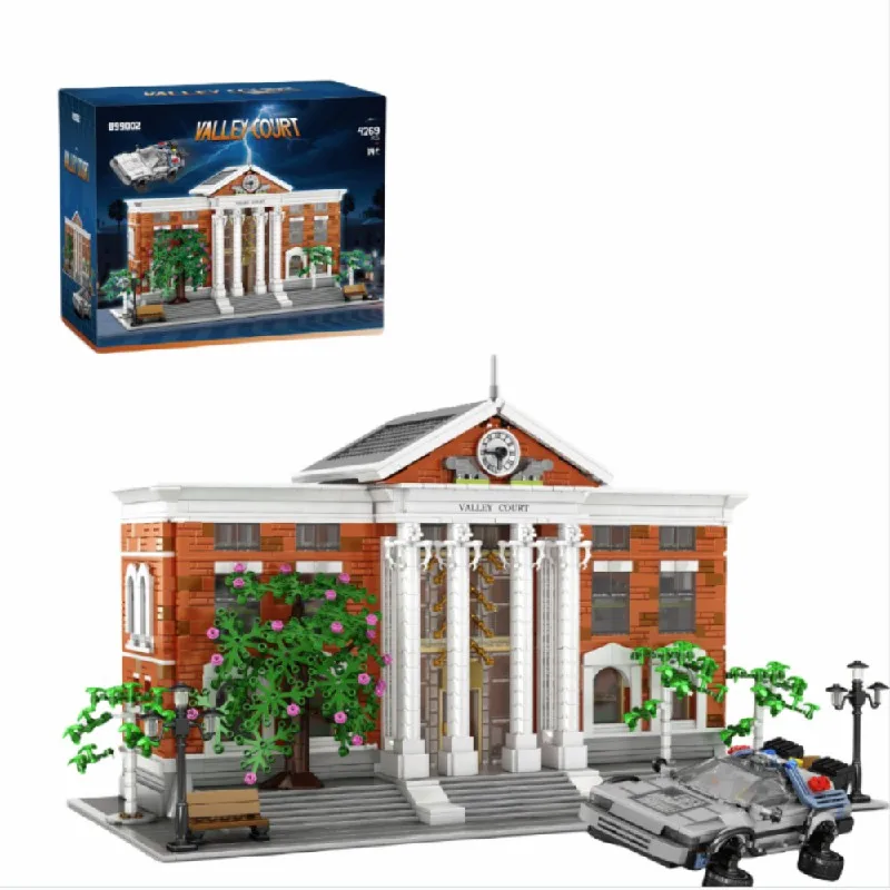 Movie Valley Court Bouwstenen Stad Retro Toekomst Gerechtsgebouw Mall Architectuur Modulair Model Speelgoed Kit Volwassenen Kerstcadeau 4269PCS