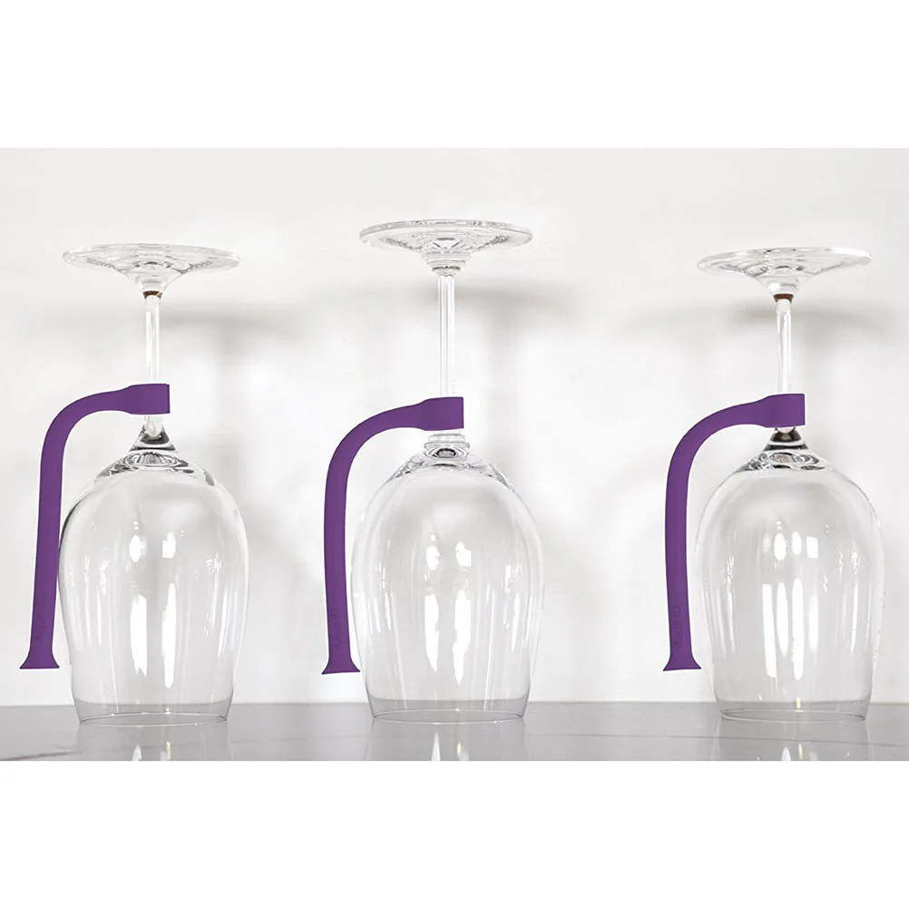 

4 pcs Silicone Wine Glass Holder Anti Rust Glassware Storage Hanger For Kitchen Cabinet Space Saving Stemware Rack Under