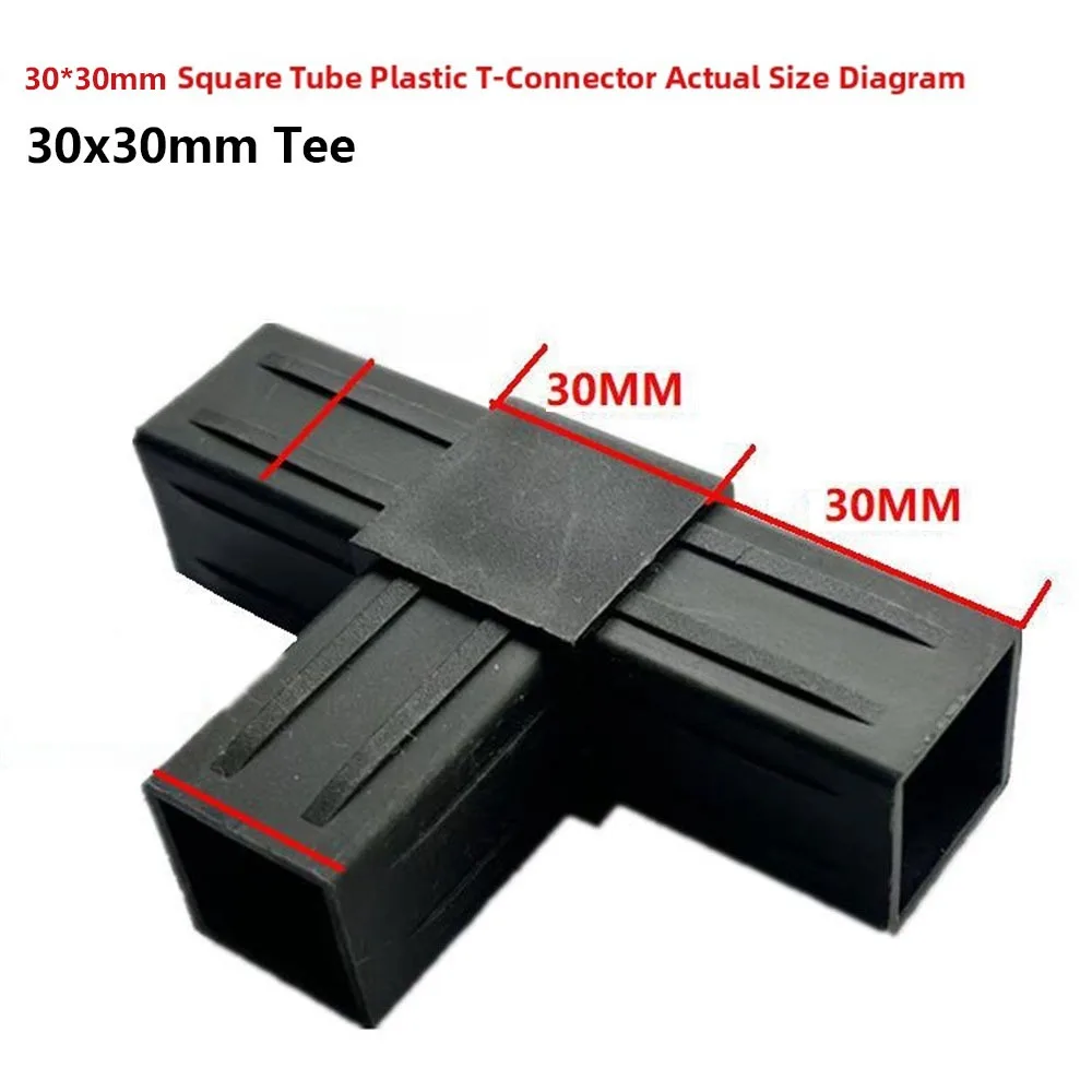 1Pcs 20/25/30mm Square Pipe Fitting 2/3/4/5-Way Six Way Channel Plastic Pipe Connector ABS Plastic Black Pipe Angle Code