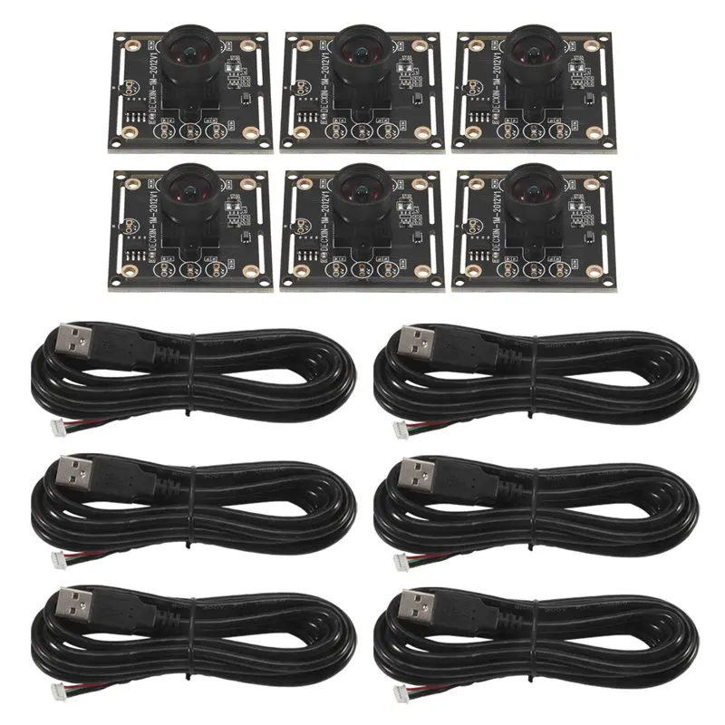 ABKI-6Pcs 100 Degree Camera Module 1MP OV9732 1280X720 USB Free Driver Manual Focus, With 2 Meter Cable For Winxp/7/8/10
