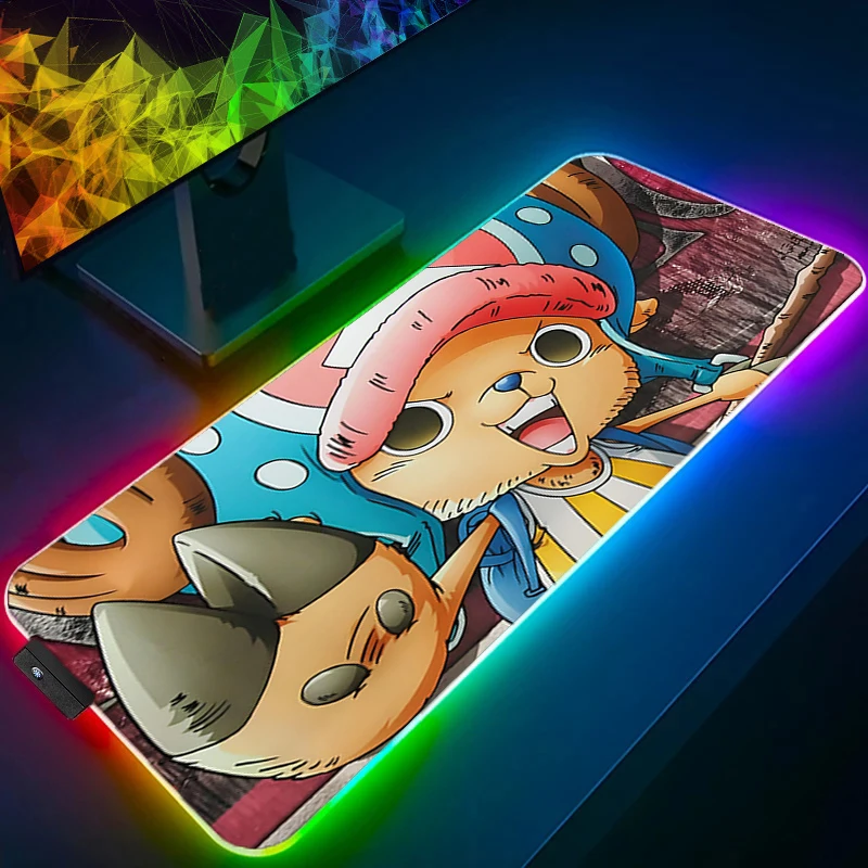 RGB Großes Gaming-Mauspad, einteilig, Tony Tony Chopper, Anime, PC, Computer, Gamer, Schreibtischunterlage, Hintergrundbeleuchtung, Laptop, LED-Mauspad, Hintergrundbeleuchtung