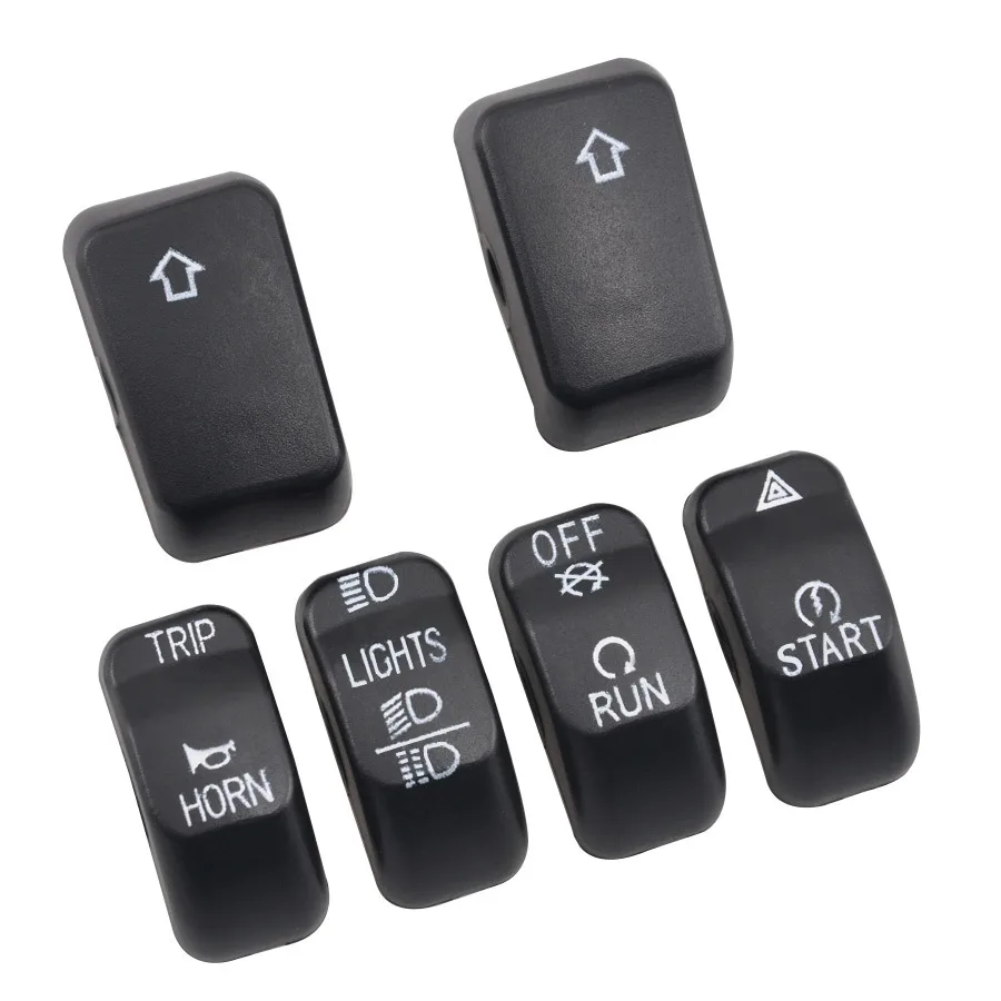 6pcs Motorcycle Hand Control Switch Cover Button Caps For Harley 2014-up Dyna Softai