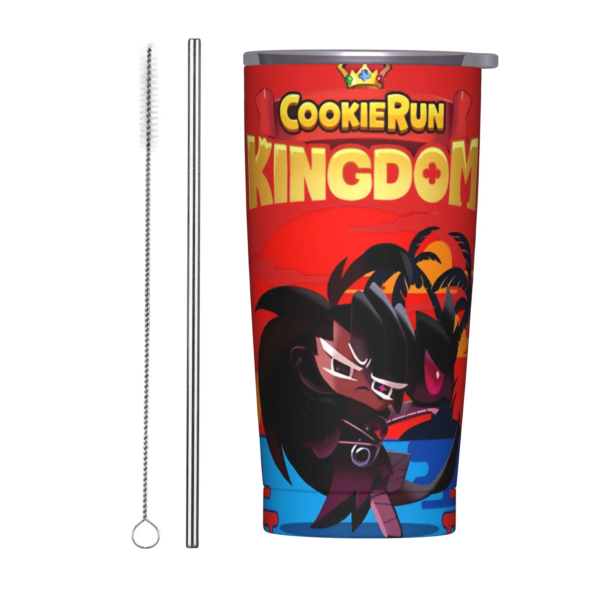 Cookies Darks raisin cookie Insulated Tumbler with Lid Run Kingdom Stainless Steel Thermal Mug Double Wall Car Bottle Cup, 20oz
