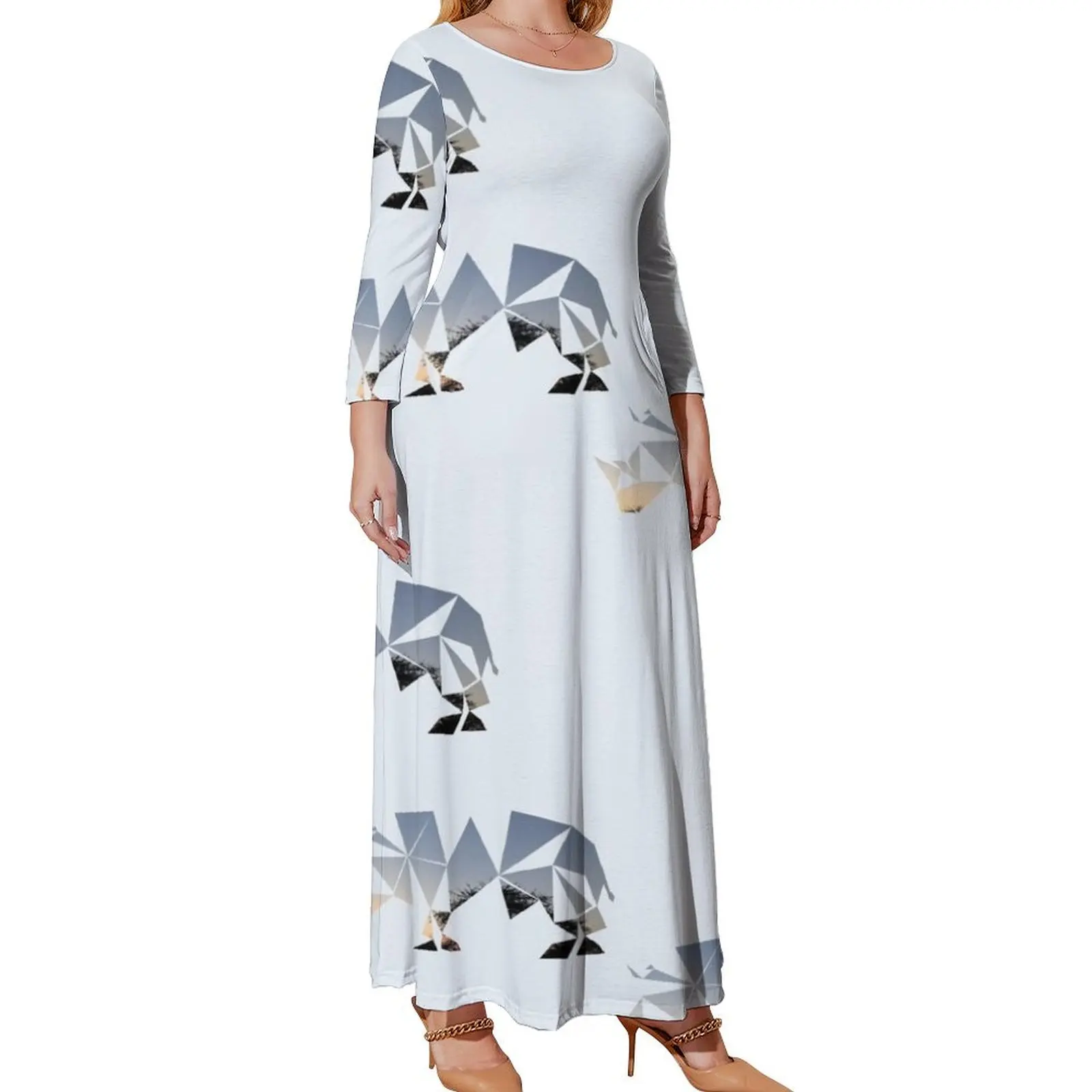 

Abstract Geometric Rhino in South Africa Long Sleeved Dress dresses for women fairy dress elegant dresses for women