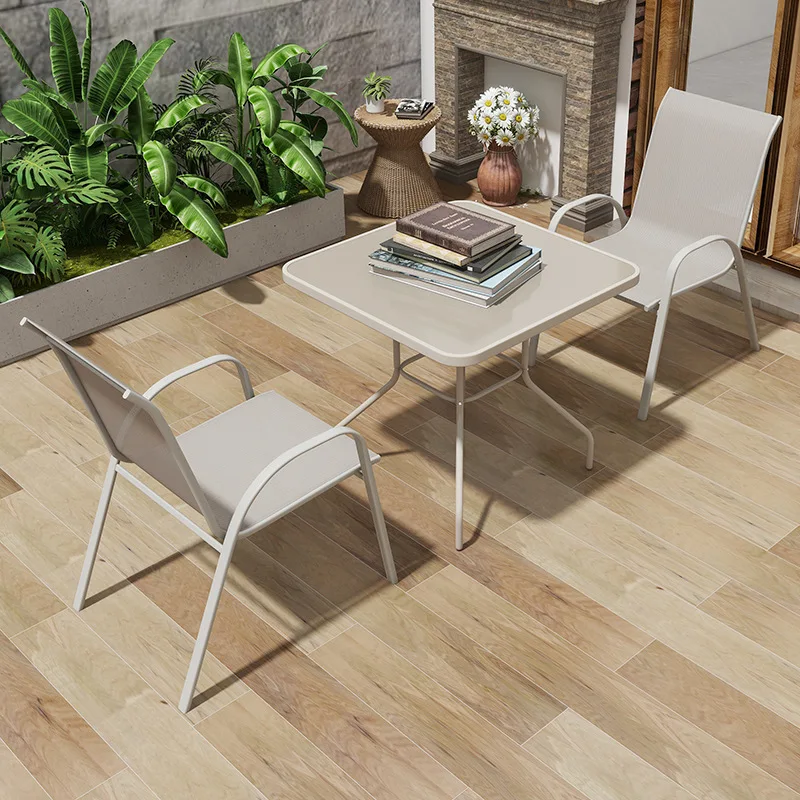 

New outdoor mesh table and chair set outdoor courtyard garden leisure backrest table and chair combination