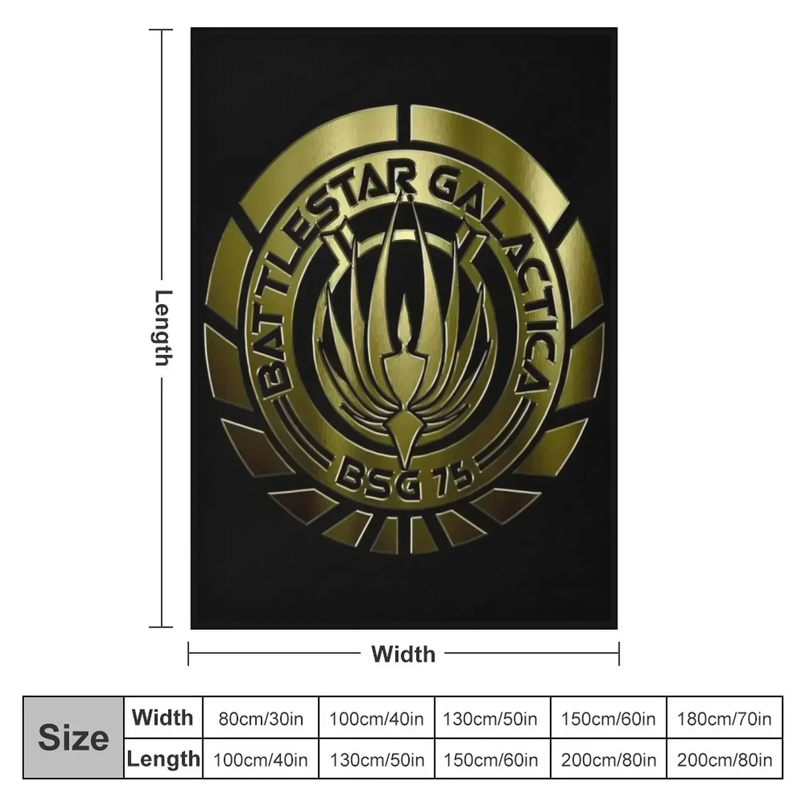 Battlestar Galactica Crest (Metal) Throw Blanket Thins Kid'S Decorative Sofas Stuffeds Blankets