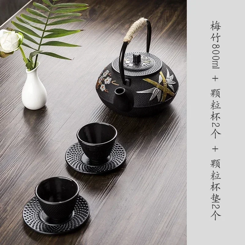 Cast iron pot Hand cast iron pot boiling water brewing tea teapot set Japanese tea teapot