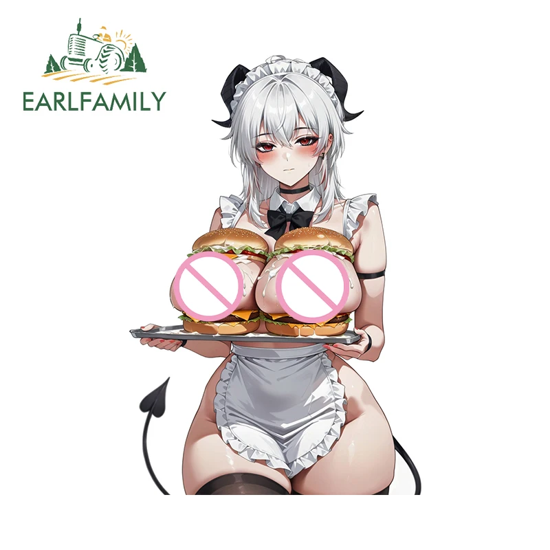 

EARLFAMILY 13cm × 11.8cm Hentai Azur Lane Burger Zani Car Stickers Alluring Beauty Decals Waterproof Car Refrigerator Decor