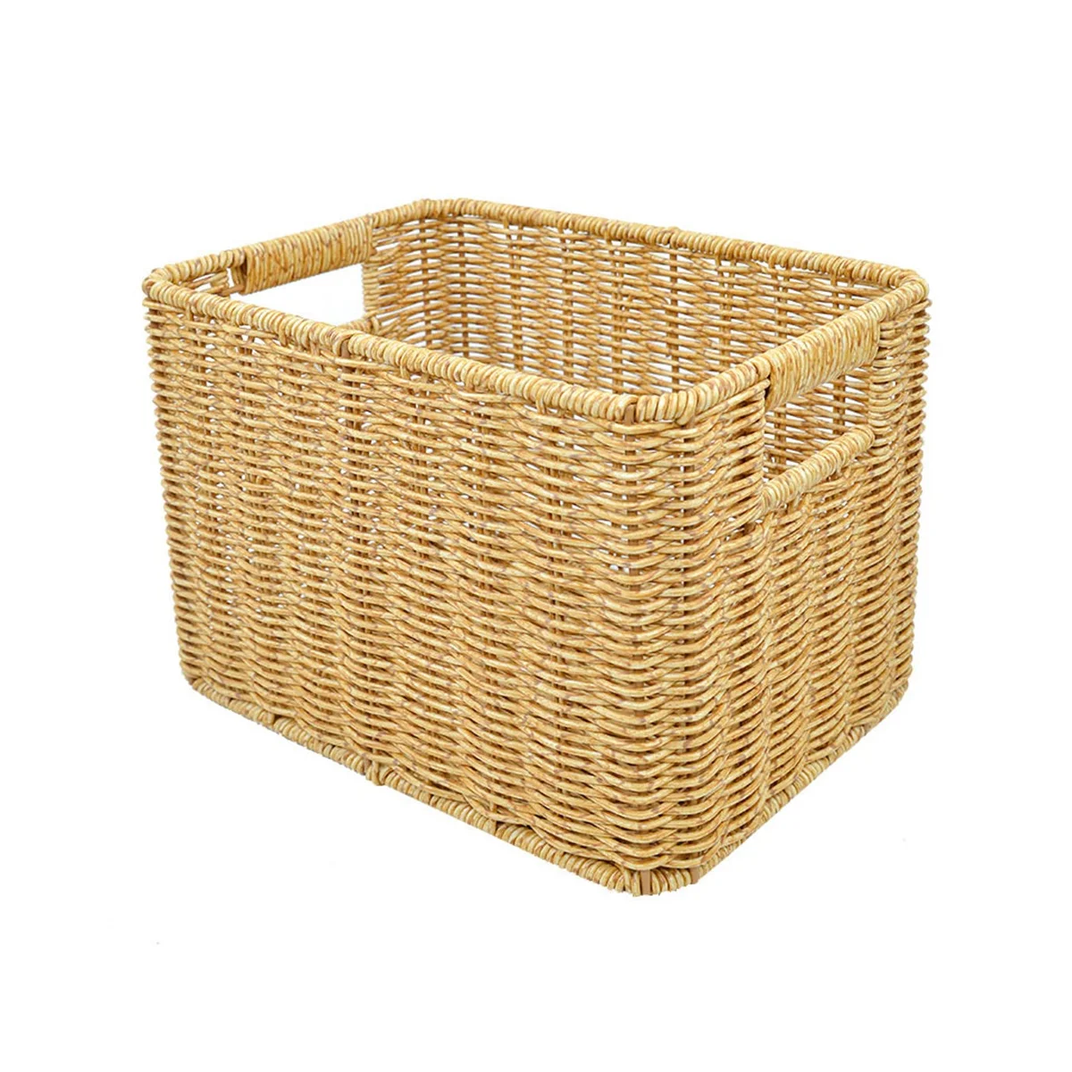 Storage Basket Hand-Woven Rattan Wicker Basket Desktop Organizing Box Various Item Arrangement Nesting Basket S