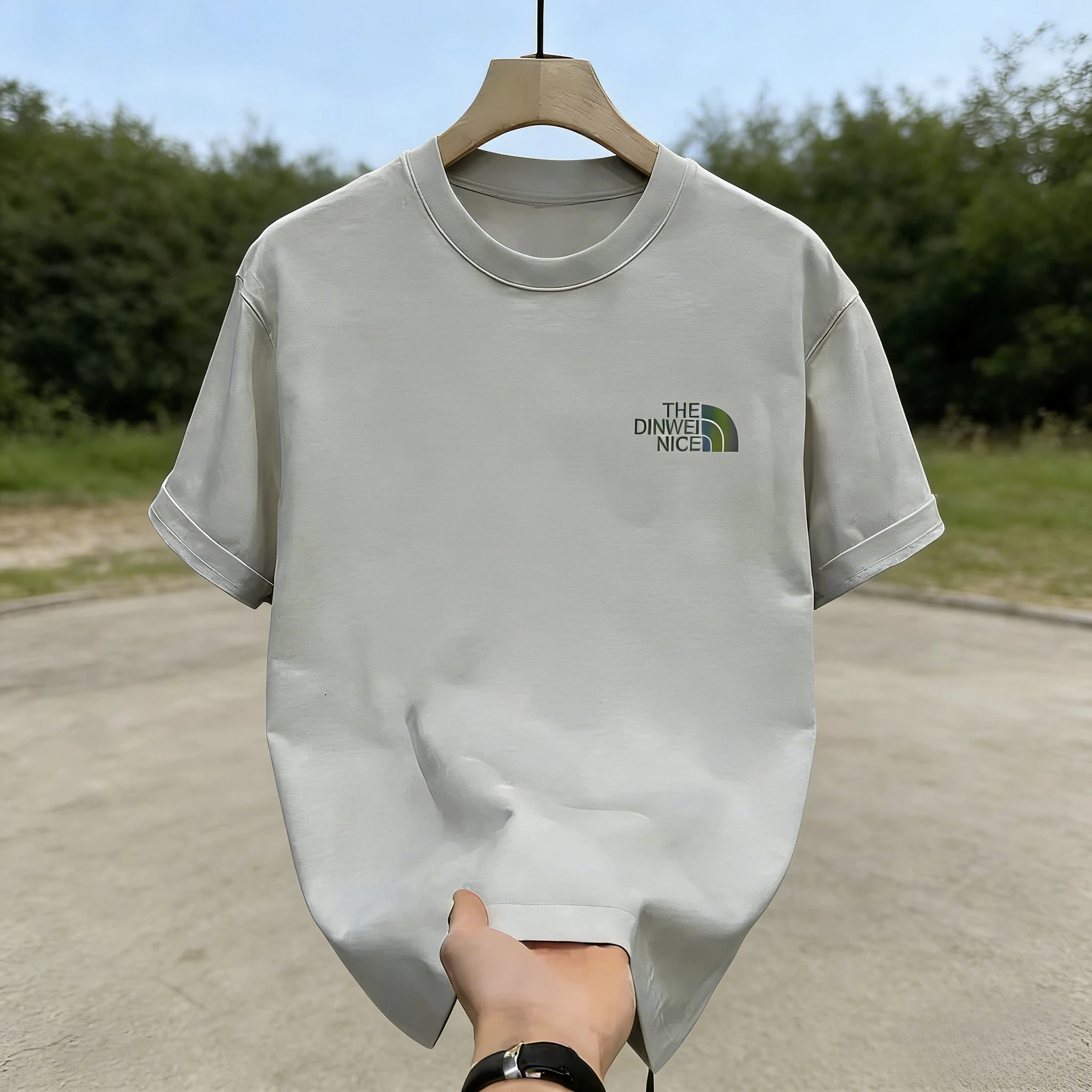 Neues Sommer-T-Shirt aus hochwertiger 100% Baumwolle mit Print für Herren, Unisex Luxus-Freizeit-T-Shirt, Oversize-T-Shirt – Detail 4