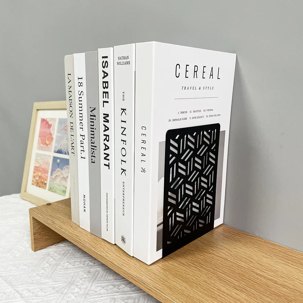 1 paar holle eenvoudige foto boekensteunen ijzer zware metalen boekenhouder bureau tafel versieren hoge kwaliteit voor studenten leraren