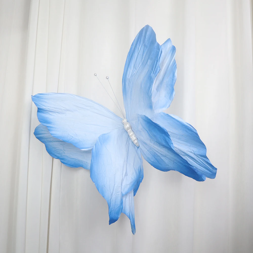 NONE Riesiger simulierter dreidimensionaler Papier-Schmetterling, Balkon-Dekorationen, Hochzeit im Freien, Bühnen-Layout, Requisiten, Dekor, Schmetterling 8