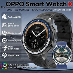 For OPPO Watch X Business Smart Watch Men Video Music Player TWS Headset Sports Watches BT Call 32GB Large Memory Smartwatch Men