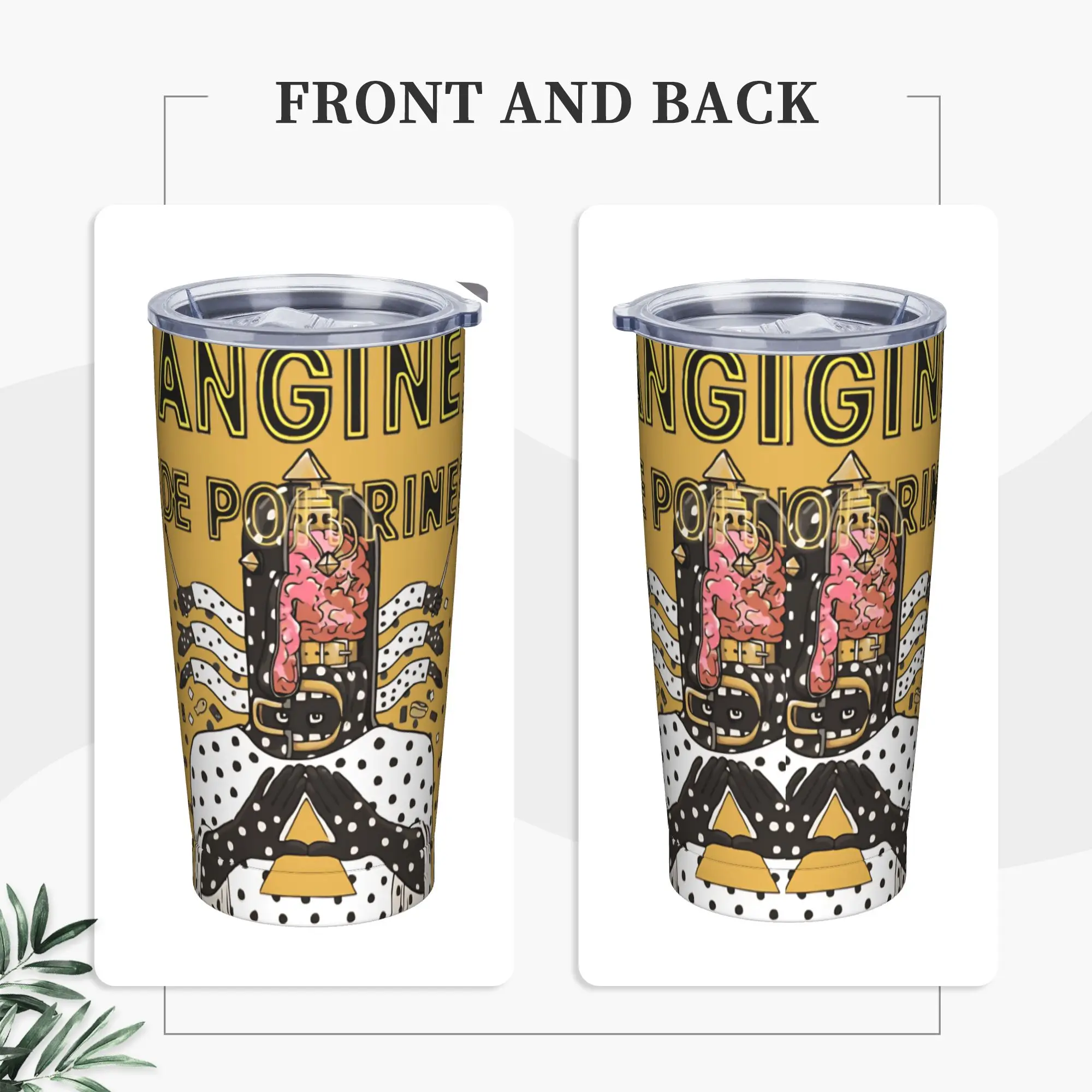 Angine de Poitrine Drummer Cutaway Insulated Tumbler with Straws  Vacuum Coffee Mugs Outdoor Portable Bottle Cups, 20oz