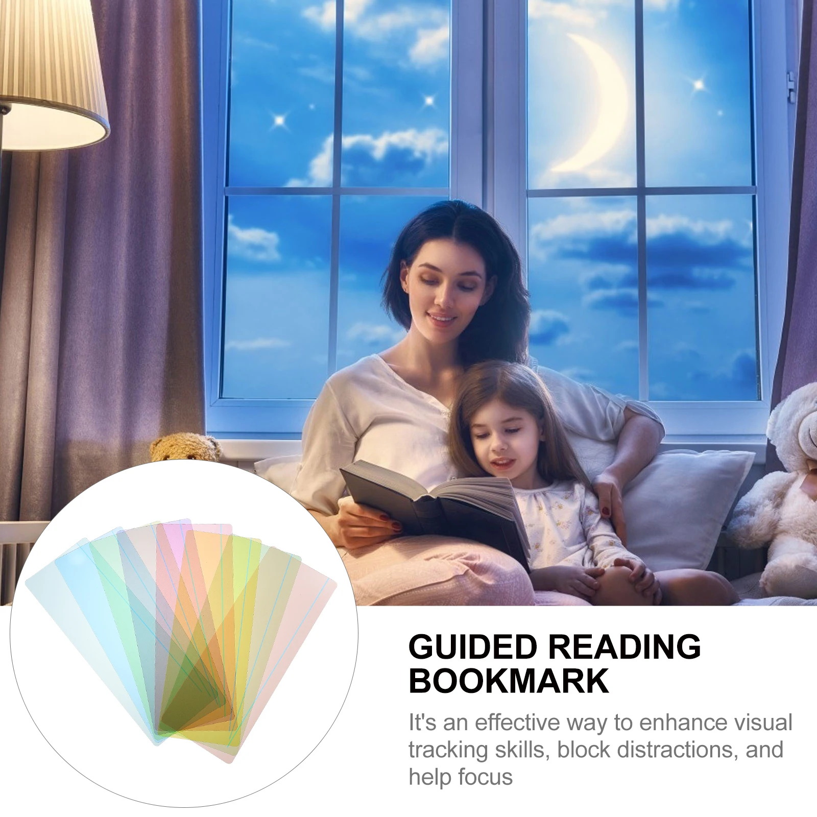 8Pcs PVC Bookmarks Colored Reading Strips Long Life No Odor Study Tools Visual Tracking Aids School Supplies Student