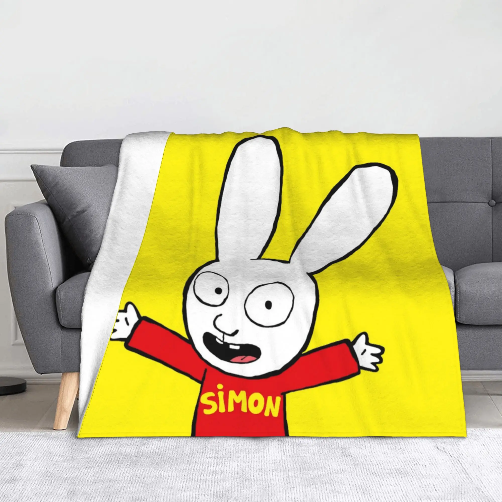 Super Soft Simon Super Rabbit Throw Blanket Premium Flannel Fleece Lightweight  Bed Blanket Fuzzy Plush Blankets All Season Use
