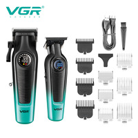 VGR Hair Trimmer Professional Clippers Barber Cordless Clippers Electric Hair Cutting Machine LED Trimmer for Men V-996 V-196
