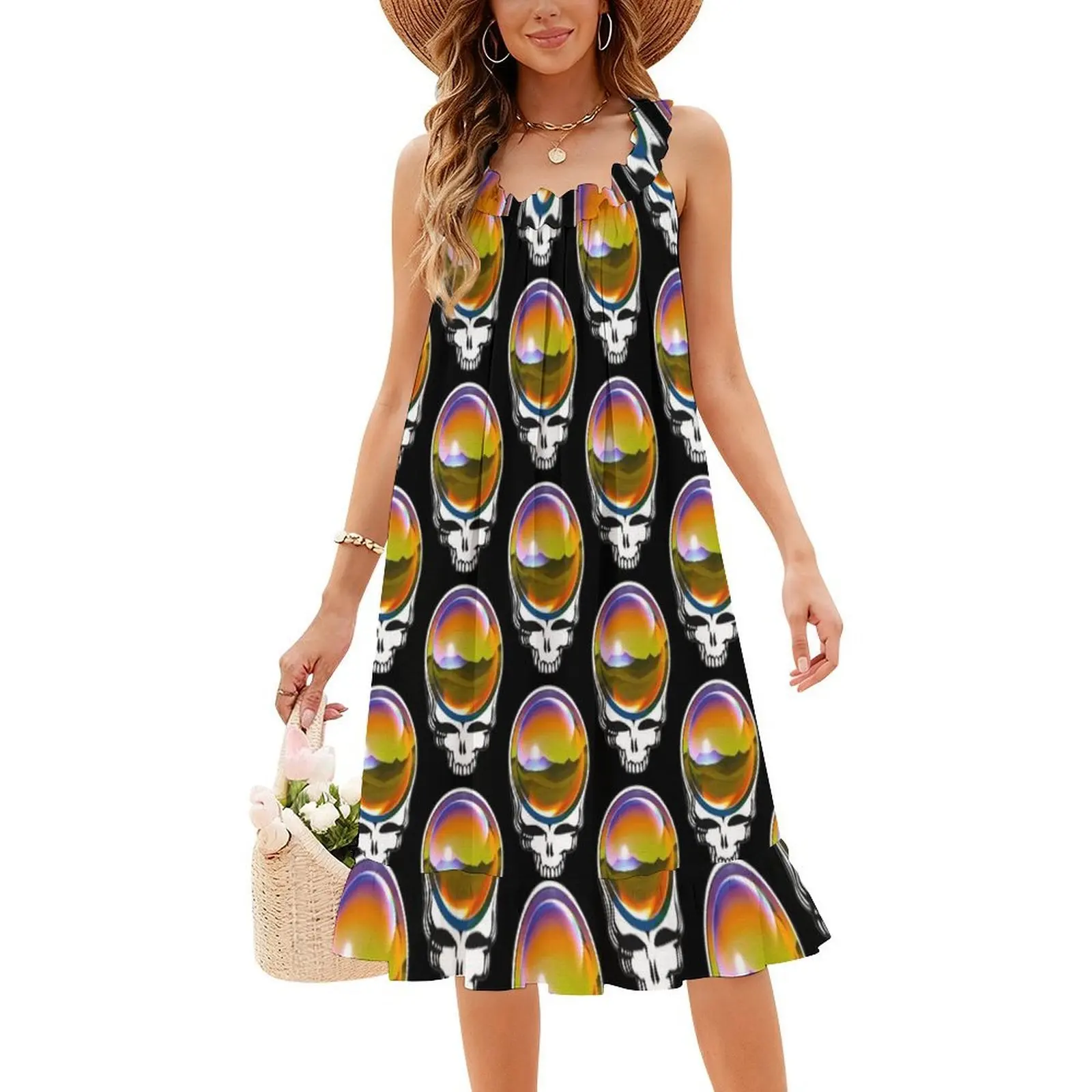 فستان The Sphere Floral Smock للنساء للربيع والصيف فستان كاجوال للحفلات الميتة Bmfs Googlebike Family فستان Peace Sphere #4