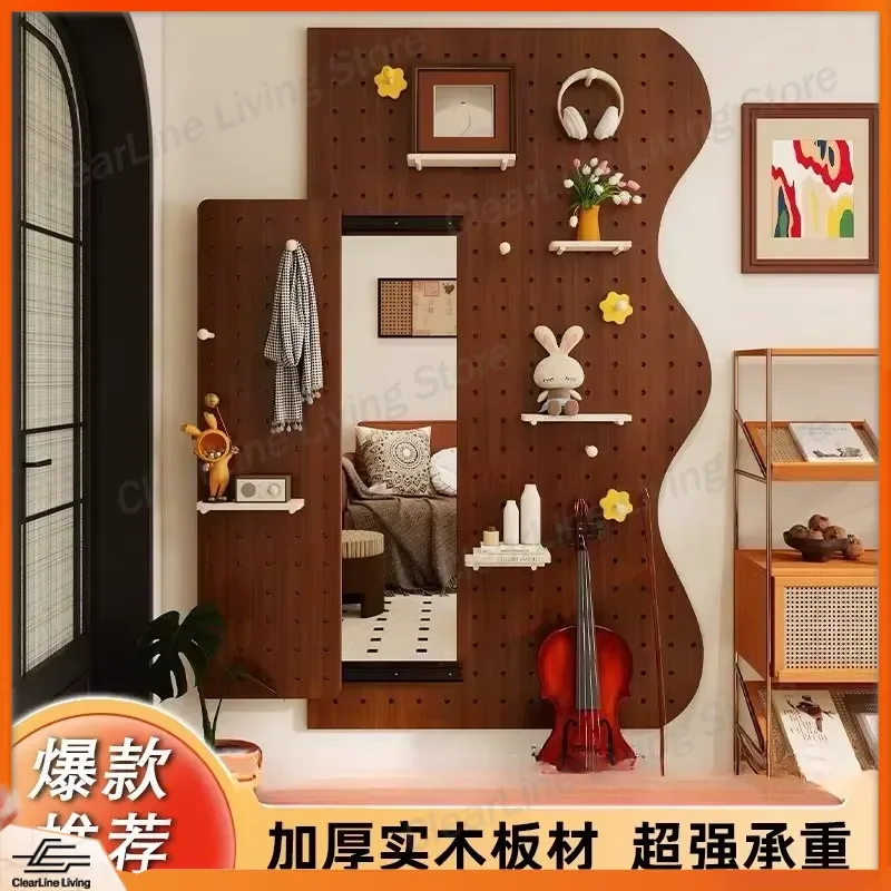 for Porch Decor Solid Wood Custom Hole Panel Meter Box Cover Rack for Wall and Desktop Item Storage