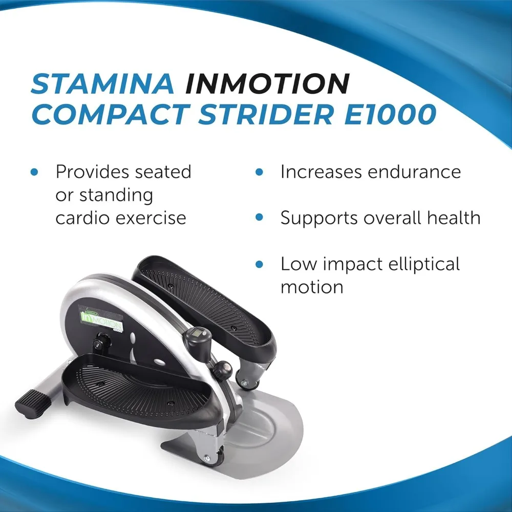 Inmotion-E1000 Compact Strider, Elíptico Sentado com Smart Workout App, Pedal Exerciser para Home Workout