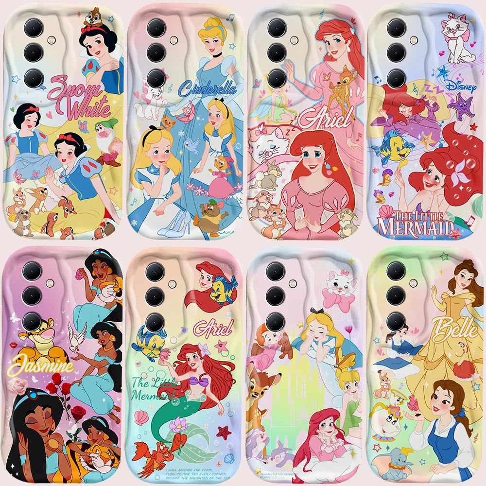 

Disney Princess 3D Wave Phone Case For OPPO Reno 11 F 8 T 7 Z 6 5 4 Pro F23 F11 F9 4G 5G Soft Silicone Back Cover