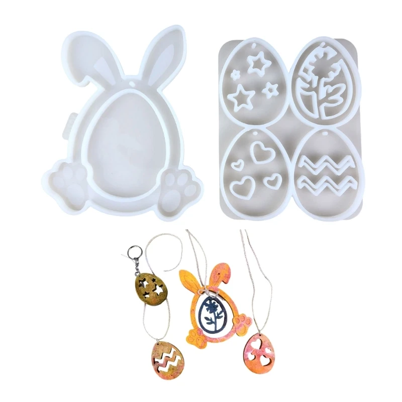 

2Pieces Silicone Eggs Molds for Jewelry Making Epoxy Resin Pendant Crafting 97QE