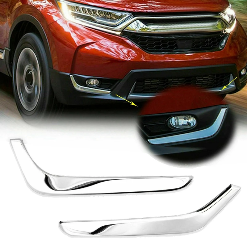 Phare antibrouillard avant de voiture, couvercle inférieur, garniture de paupière chromée pour Honda CR-V CRV 2017 2018 2019