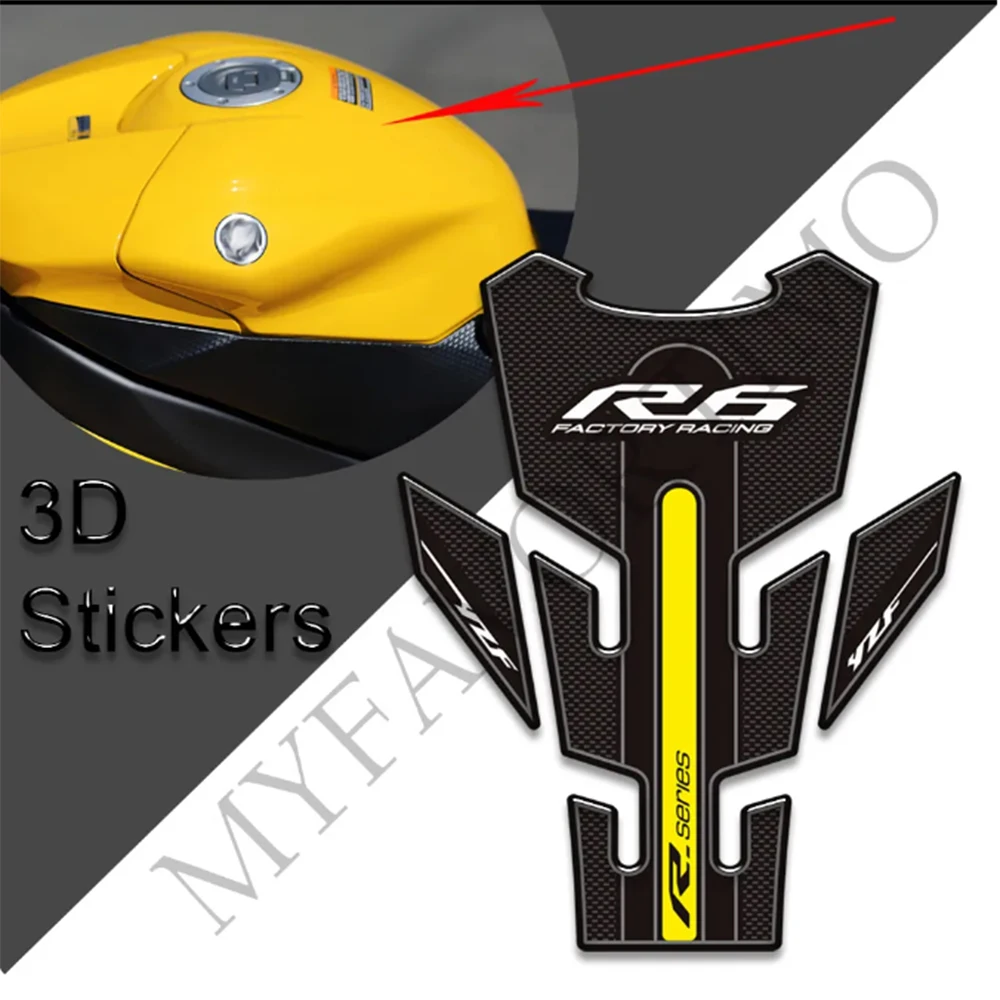 For YAMAHA YZF-R6 YZF R6 YZFR6 Stickers Decals Protector Tank Pad Grips Gas Fuel Oil Kit Knee 2008 - 2012 2013 2014 2015 2016