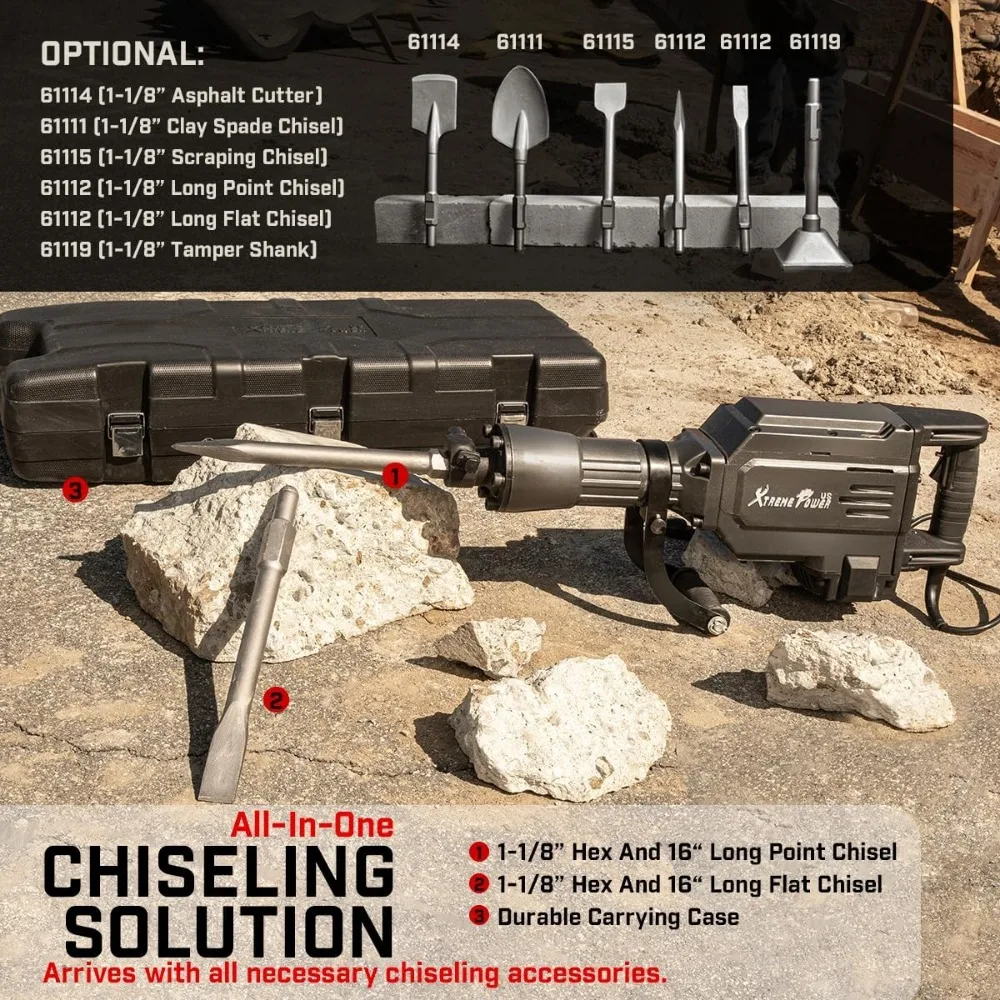 중장비 2800와트 전기 철거 해머 콘크리트 파괴 및 건설 현장용