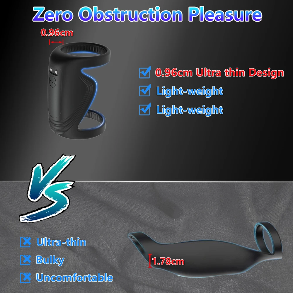 Multi Wearable Vibrating Cock Ring Vibrator Silicone Penis Rings G Spot Stimulator Delay Trainer Sex Toy for Men Couple Pleasure