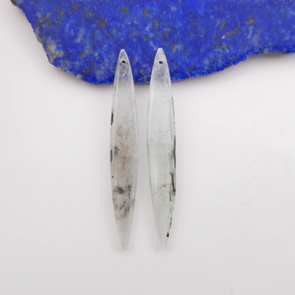 Natural Blue Kyanite Marquise Stone Women's Earrings ,Semiprecious Jewelry Fashion Earring Bead Accessories