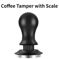 AY20-Coffee Tamper Adjustable Depth With Scale Espresso Springs Calibrated Tamping Coffee Distributor