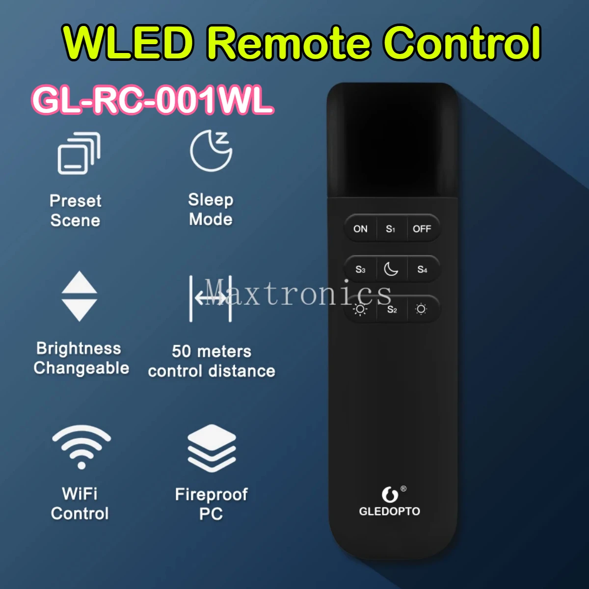 50M Distance LED ESP NOW APP WiFi Wireless Brightness Adjust WLED Remote Control ﻿RGB IC 4 Scenes Preset Night Light GLEDOPTO
