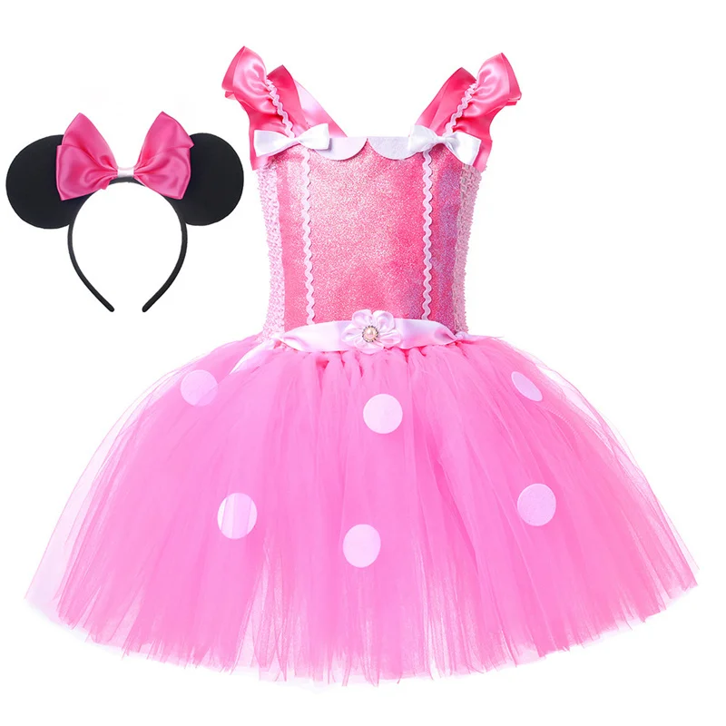 Kids Fashion Cartoon Shape Dresses Girls Daily Outdoor Party Performance Gown Children Trend Bow Mesh Puff Skirt