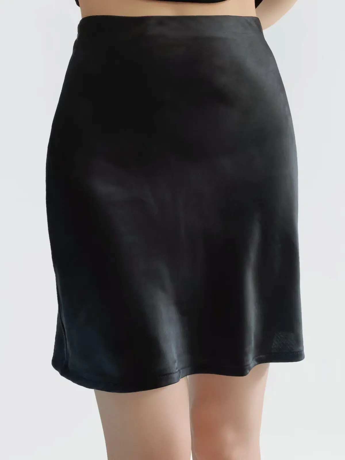 Acetato een cetim sensação moderna assimétrica zíper ort saia feminina cintura alta slim fit saia evasê rua sle su...