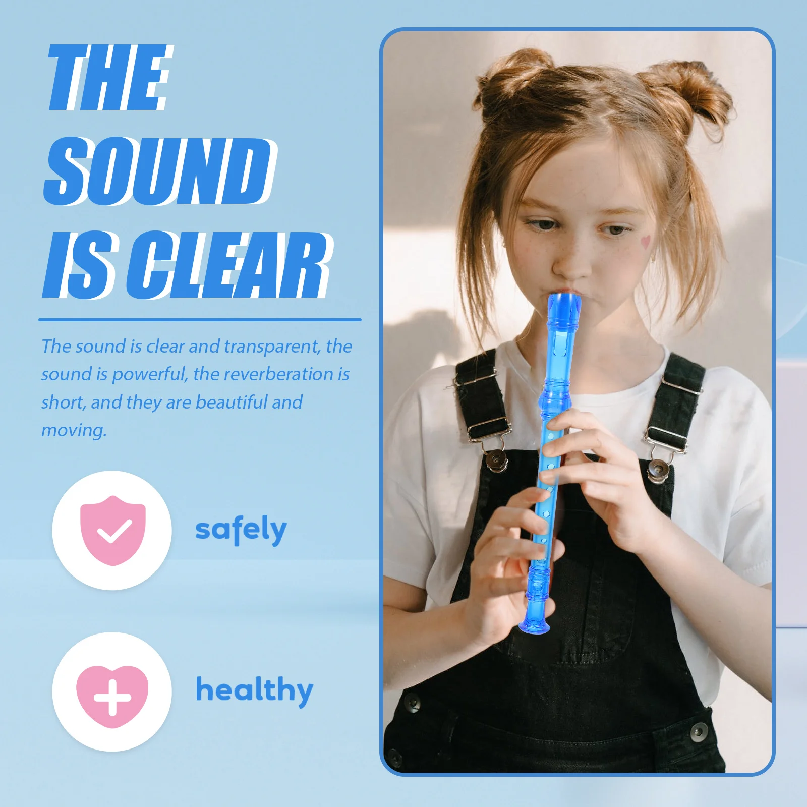 

1Set Beginner Resin Clarinet Student Musical Instrument Kids Practice 8-Hole Children Educational Wind Instrument