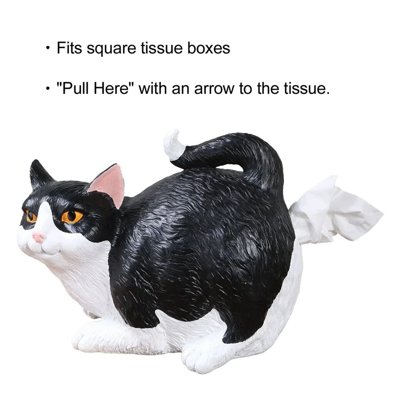 

Cat Butt Tissue Holder Cat Square Tissue Box Cover Orange Tabby Cute Bathroom Accessories