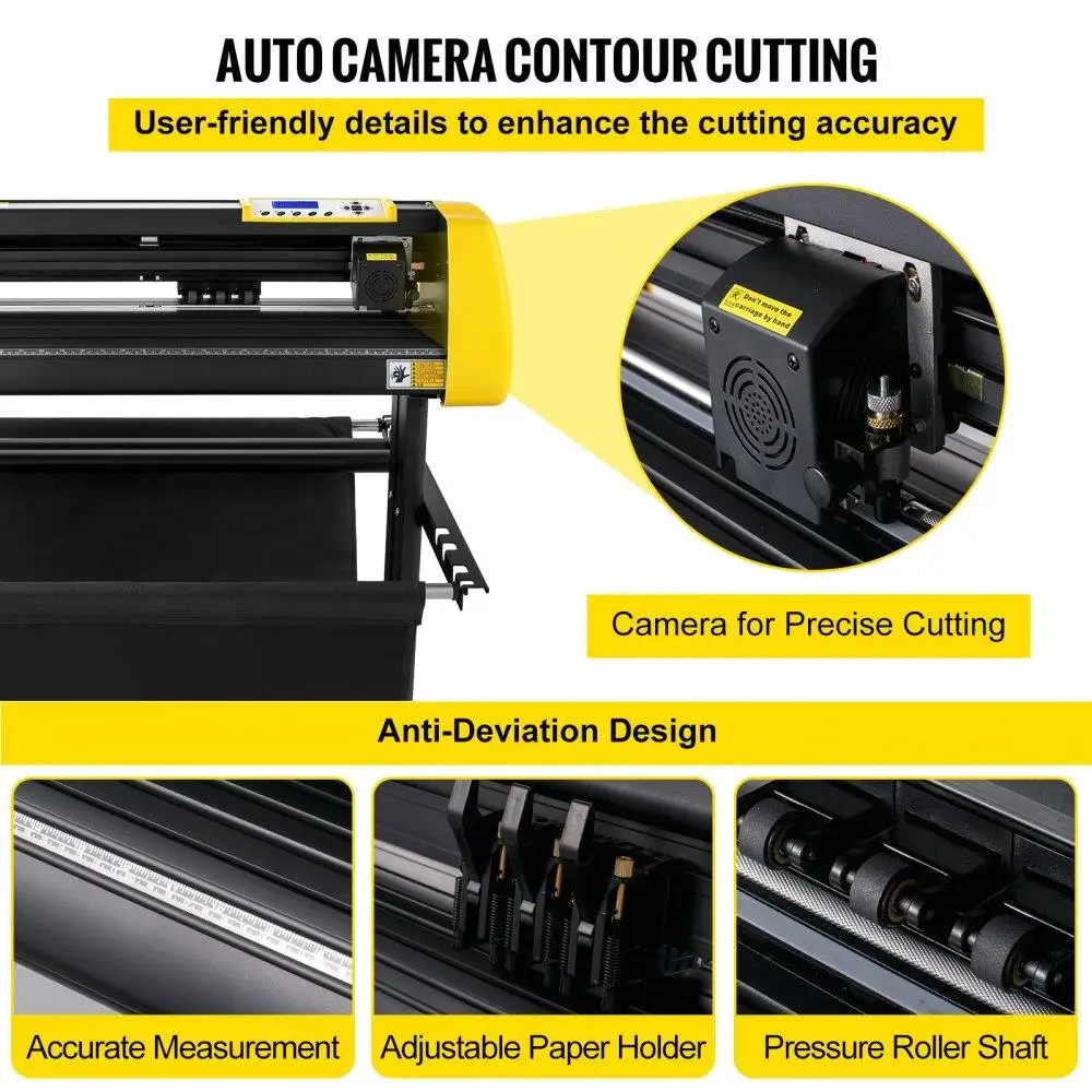 34 Inch Vinyl Cutter Plotter Automatic Contour Cutting Machine with LCD Screen Adjustable and Force for sign Making