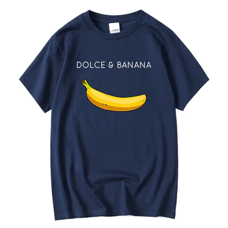 Summer Men\'s T-shirt High Quality 100% Cotton Funny Banana Printing Casual Loose O-neck Men Short Sleeve T-shirt Male Tees Tops