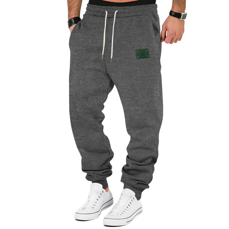 Męskie spodnie dresowe z aksamitu na jesień i zimę, luźne, grube, modne, casualowe, ze sznurkiem.