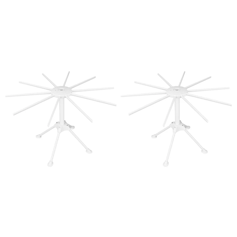 

2X Pasta Drying Rack, Collapsible Noodle Drying Holder, 10 Arms Spaghetti Dryer Stand For Fresh Homemade Pasta Making