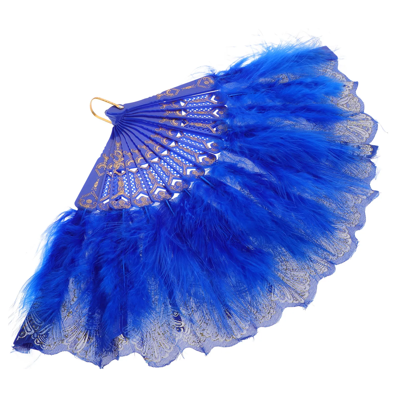 Classical Blue Ancient Folding Fan Elegant Dance Performance Decorative Hand Fan Foldable Wedding Party Photo Prop
