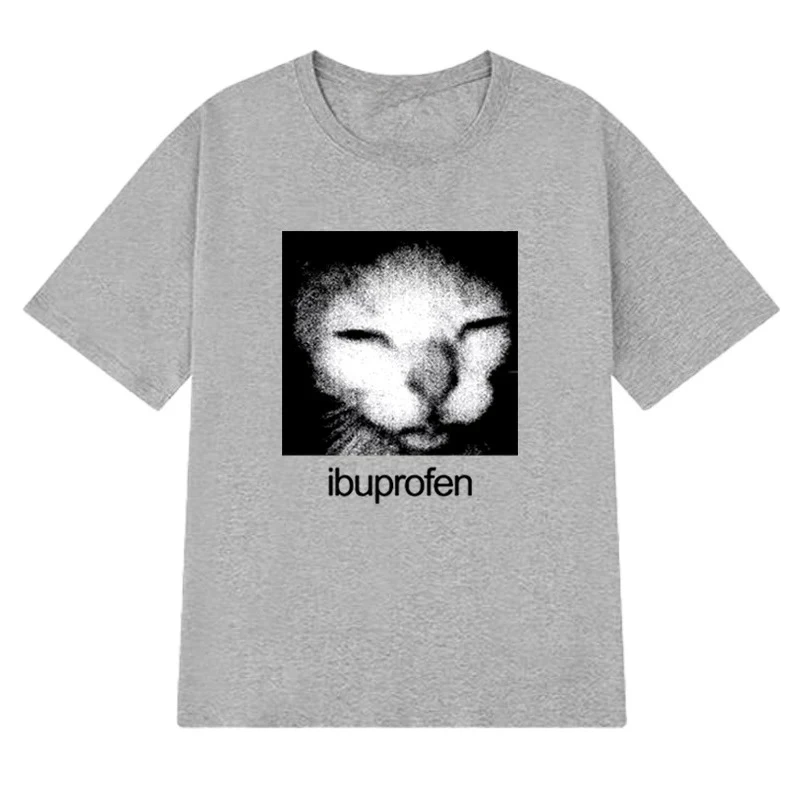 Camisetas gráficas divertenti de gato ibuprofeno para mujer camisetas Harajuku Vintage blancas de manga corta Topsropa de