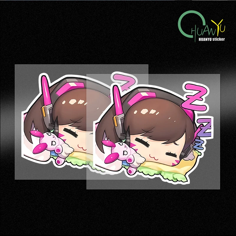 Overwatch 2D Game Dva Song Hana Mecha Cute Character Waterproof Reflective Car Sticker Notebook Sticker